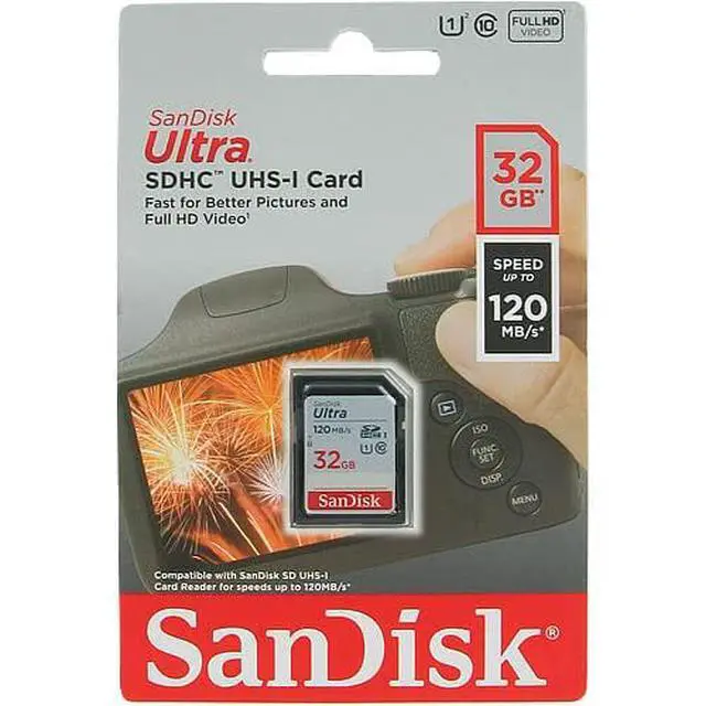 Alt view image 2 of 2 - 32GB Ultra SDHC UHS-I Class 10 Camera Card 120MB/s U1, Full HD, SD. C10 SDSDUN4-032G (10 Pack) Bundle with (1) GoRAM USB 3.0 Reader (32GB)