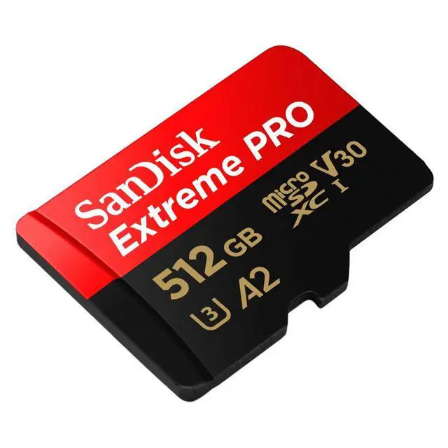 Alt view image 2 of 5 - Extreme PRO microSDXC UHS-I Memory Card 512 GB + Adapter & RescuePRO Deluxe (for Smartphones, Action Cameras or Drones, A2, Class 10, V30, U3, 200 MB/s Transfer)