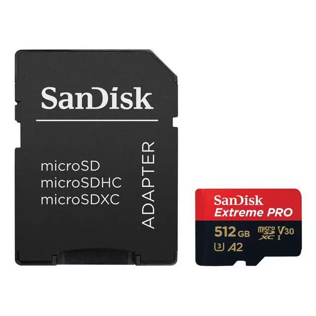 Alt view image 3 of 5 - Extreme PRO microSDXC UHS-I Memory Card 512 GB + Adapter & RescuePRO Deluxe (for Smartphones, Action Cameras or Drones, A2, Class 10, V30, U3, 200 MB/s Transfer)