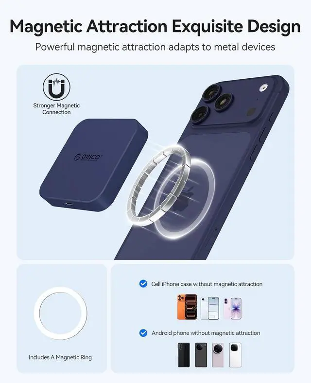 Alt view image 3 of 7 - Ultra-Thin Magnetic SD Card Reader for iPhone, 4-in-1 USB C Memory Card Reader with PD 100W, Dual Slots for SDXC, SDHC, SD, Micro SDXC,MicroSD, Micro SDHC Card