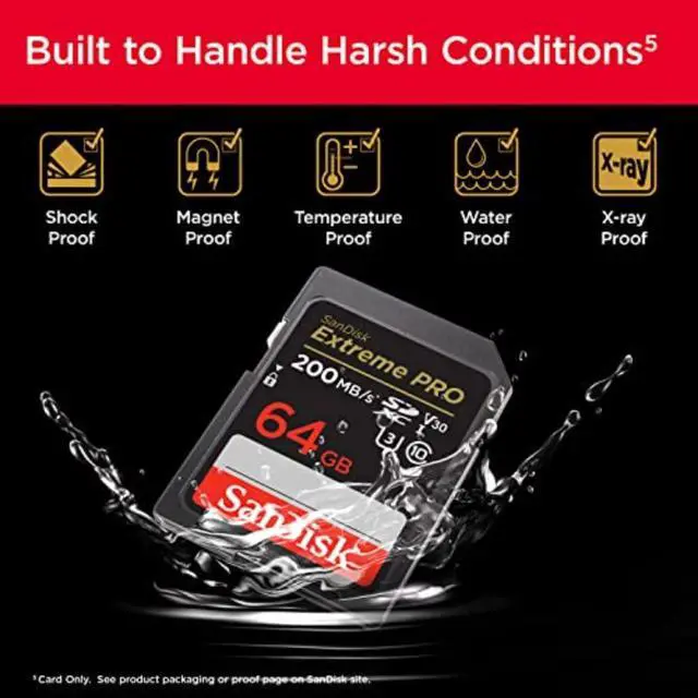Alt view image 5 of 7 - 64GB Extreme PRO SDXC UHS-I Memory Card - C10, U3, V30, 4K UHD, SD Card - SDSDXXU-064G-GN4IN