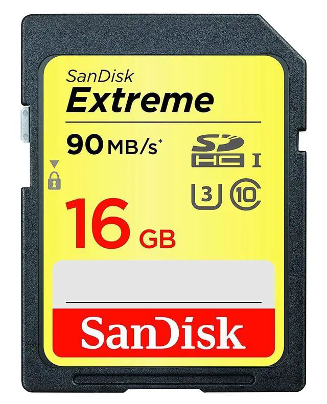 Alt view image 2 of 4 - 16GB Extreme SDHC UHS-I Memory Card - 90MB/s, C10, U3, V30, 4K UHD, SD Card - SDSDXNE-016G-GNCIN