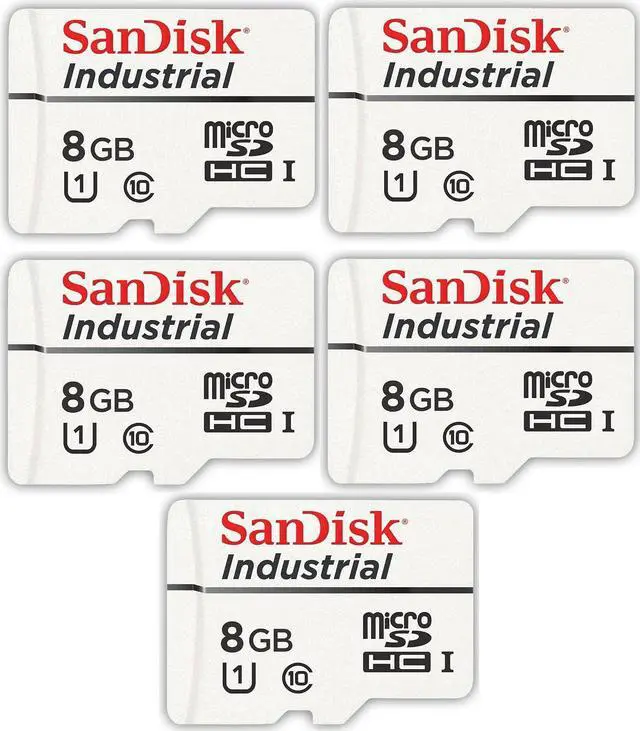 Main image of 8GB Industrial Grade MLC Class 10 Micro SD Memory Card SDSDQAF3-008G-I Bulk (8GB, 5 Pack) Bundle with (5) GoRAM Plastic Cases
