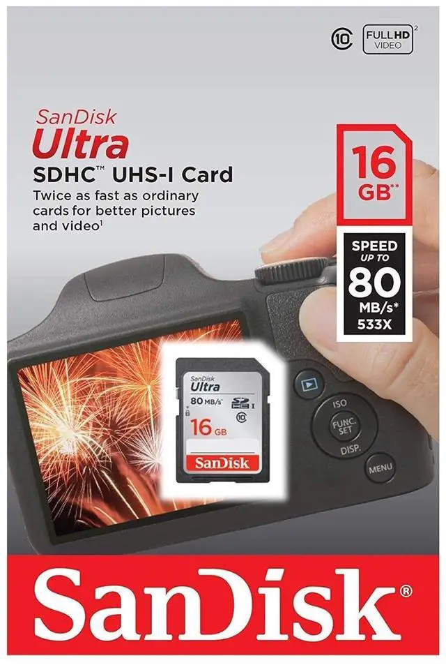 Main image of Ultra SDHC 16GB 80MB/S C10 Flash Memory Card (SDSDUNC-016G-AN6IN)