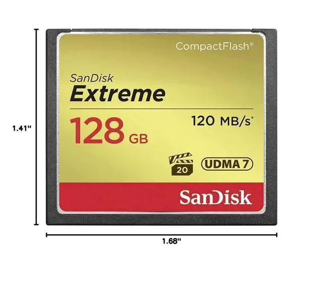 Alt view image 4 of 4 - 128GB Extreme CompactFlash Memory Card UDMA 7 Speed Up To 120MB/s - SDCFXSB-128G-G46