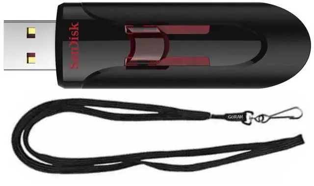 Main image of 128GB (1 Pack) Cruzer Glide USB 3.0 Flash Drive SDCZ600-128G Bundle with (1) GoRAM Black Lanyard (128GB, 1 Pack)