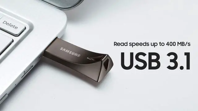 Alt view image 5 of 7 - BAR Plus 3.1 USB Flash Drive, 128GB, 400MB/s, Rugged Metal Casing, Storage Expansion for Photos, Videos, Music, Files, MUF-128BE4/AM, Titan Grey