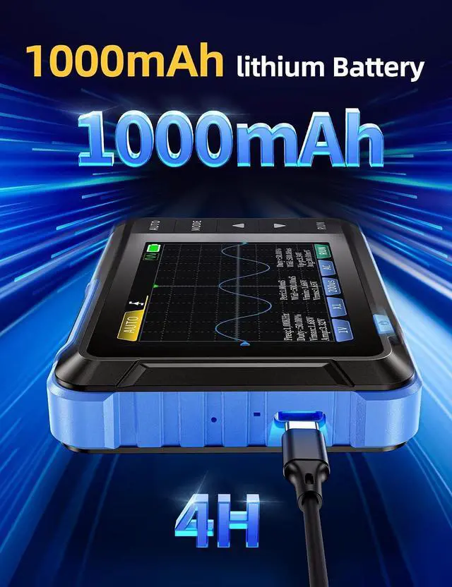 Alt view image 6 of 7 - FNIRSI DSO153 2-in-1 1MHz Handheld Oscilloscope DDS Signal Generator | 5MS/s Sampling Automotive Oscilloscope with 2.8'' TFT, One-Click Auto, Trigger Function Auto/Nomal/Single for DIY Electronics