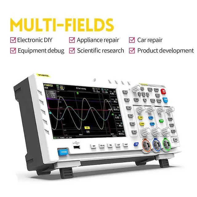 Alt view image 4 of 6 - FNIRSI 1014D 100MHz Digital Oscilloscope, 2 Channel Oscilloscope 2-in-1 | 1GSa/s Oscope DDS Signal Generator, 100X Probe, X-Y Mode, 240Kpts Memory, Auto Measurement, USB Powered for Students & DIY