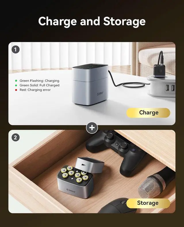 Alt view image 5 of 7 - Rechargeable AA Lithium Batteries with Charger(8 Pack, 1.5V), Recharge up to 1500+ Cycles, 2.5H Fast Charger, Li-Ion Batteries Suitable for Remote Control, Electronic Toys -LEV8