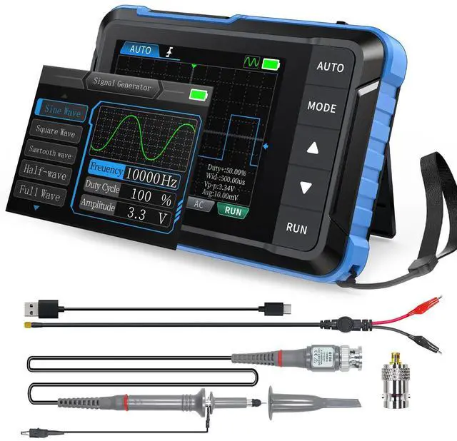 Main image of FNIRSI DSO153 2-in-1 1MHz Handheld Oscilloscope DDS Signal Generator | 5MS/s Sampling Automotive Oscilloscope with 2.8'' TFT, One-Click Auto, Trigger Function Auto/Nomal/Single for DIY Electronics