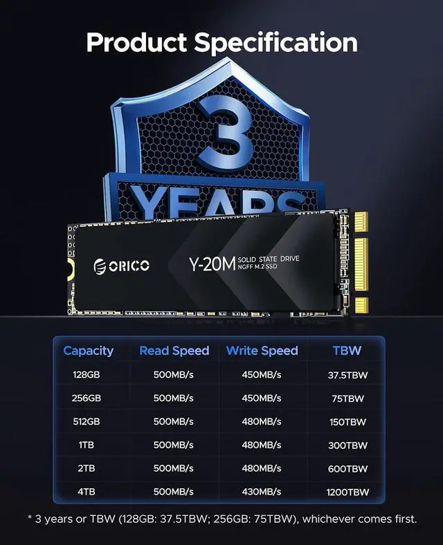 Alt view image 7 of 7 - 1TB M.2 2280 SATA SSD(Not PCIe NVMe), Internal M.2 SSD with B+M Key for Desktop/Laptop, SATA III 6Gbps NGFF Solid State Drive Low Power Consumption - Y20M