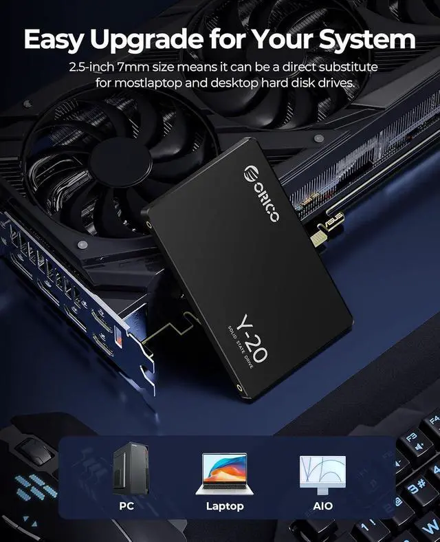 Alt view image 3 of 6 - 512GB SATA SSD 2.5 Inch Internal Solid State Drive, Read Speed up to 500MB/s, SATA III 6Gbps for Desktop Laptop NAS DIY External Drive - Y20