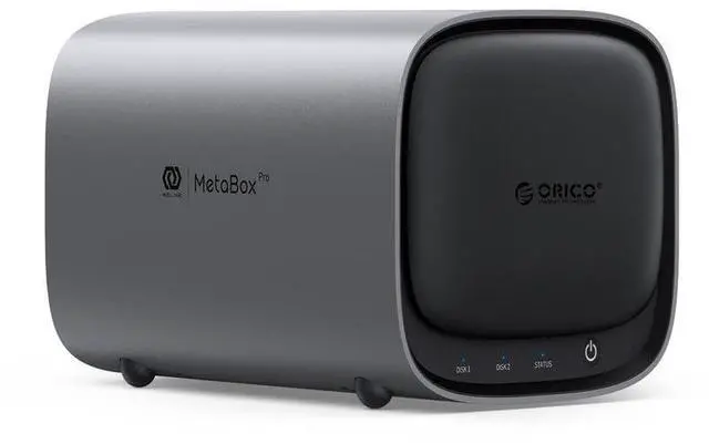 Main image of Network Attached Storage, Link Sharing & Remote Access, AI Albums & 4K Media Library, HDD Slot * 2, M.2 NVMe SSD Slot * 2, 2.5 GbE * 2, MetaBox NAS Storage, HS200-2 Bay (Diskless)