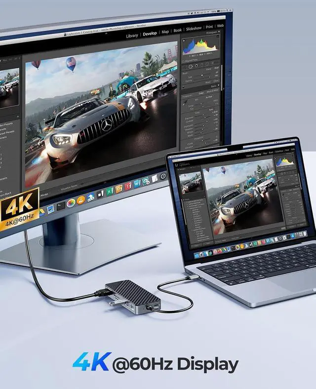 Alt view image 4 of 7 - USB-C Hub with M.2 SSD Enclosure, 8-in-1 USB C Docking Station Fits M.2 NVMe/SATA SSD, 10Gbps, 4K@60Hz HDMI, 100W PD, SD/TF Card Reader