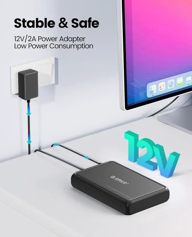 Alt view image 5 of 6 - External Hard Drive Enclosure for 3.5 2.5 Inch SATA SSD HDD, up to 20TB Capacity, USB 3.2 Gen 1 High Transmission Speed, UASP and Trim Enabled, Compatible with WD Seagate Toshiba Samsung