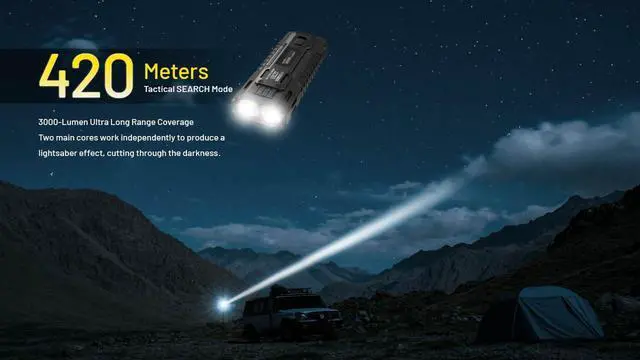 Alt view image 4 of 7 - EDC37 8000 Lumens Flat Shape Flashlight, USB-C Fast Charging with Digital OLED Display and Safety Lock Sticker