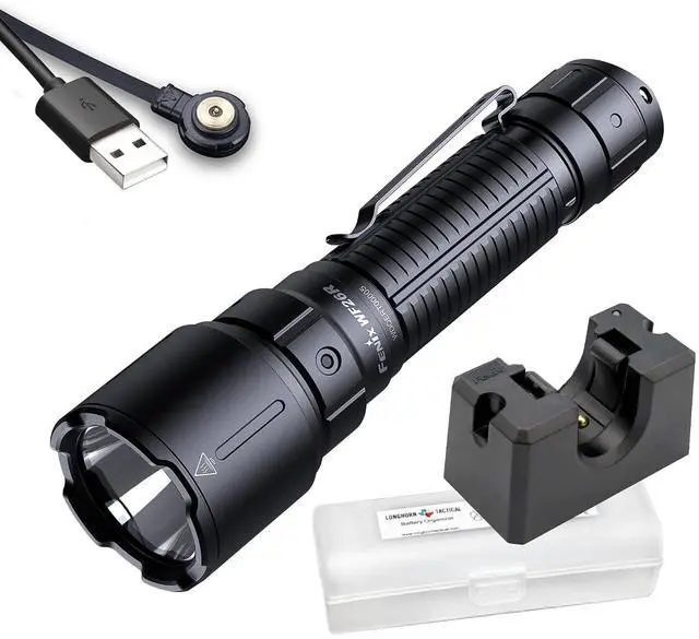 Main image of WF26R Rechargeable Police Flashlight, 3000 Lumen Super Bright Duty Light with Charging Cradle and LumenTac Organizer