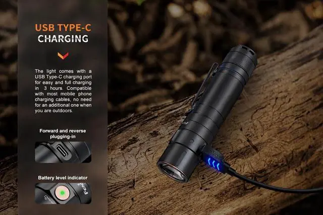 Alt view image 4 of 7 - E35R EDC Flashlight, 3100 Lumens USB-C Rechargeable High Lumen Performance Flashlight with LumenTac Organizer (Black)