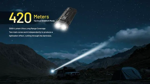 Alt view image 3 of 7 - EDC37 EDC Flashlight, 8000 Lumen Flat Shape USB-C Rechargeable Fast Charging with Digital OLED Display and Mechanical Lock Sticker