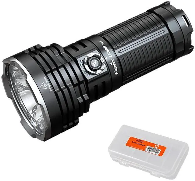 Main image of LR40R V2.0 15,000 Lumen Super Bright Flashlight, USB-C Fast Charging Rechargeable Long Throw Searchlight with Floodlight and Spotlight and Organizer