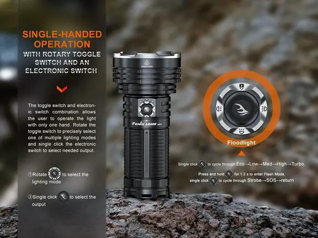 Alt view image 7 of 7 - LR40R V2.0 15,000 Lumen Super Bright Flashlight, USB-C Fast Charging Rechargeable Long Throw Searchlight with Floodlight and Spotlight and Organizer