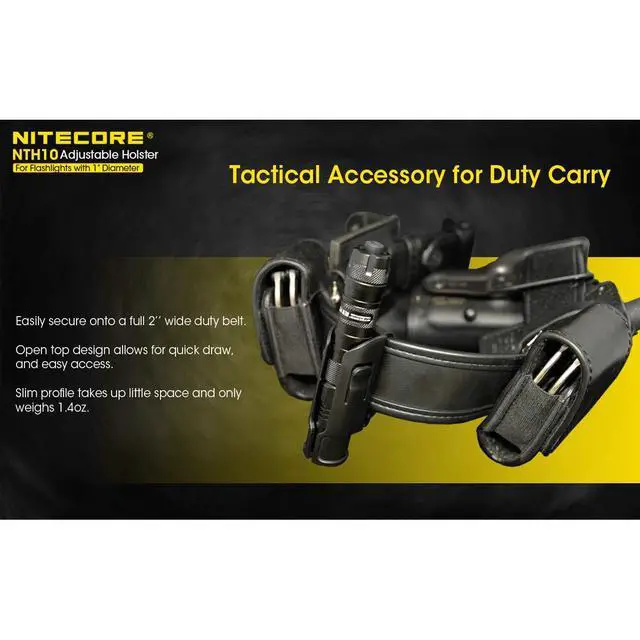 Alt view image 5 of 7 - NTH10 Adjustable Hard Holster for Flashlights with 1 inch Tube Diameter