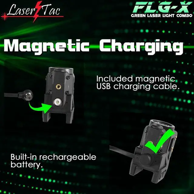 Alt view image 7 of 7 - Rechargeable Green Laser Light Combo for Subcompact Pistols & Handguns with Rails, Compatible with Springfield XD XD-S XDM S&W M&P Beretta PX-4 Taurus Millennium Walther PPQ PPS PPX