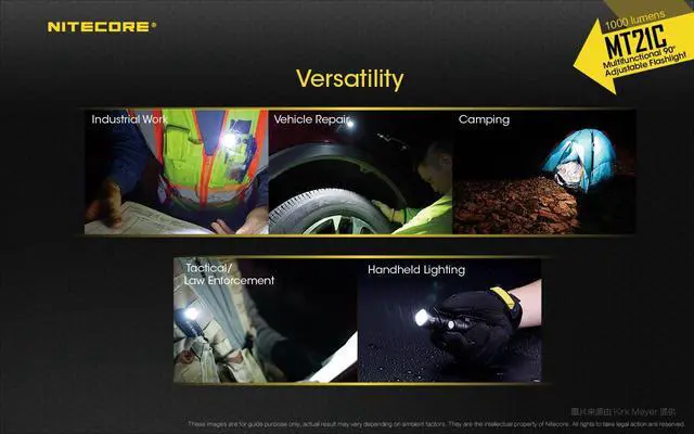Alt view image 6 of 6 - MT21C 1000 Lumen 90 Degree Tiltable Head Multifunction LED Flashlight with LumenTac Batteries for Work and Everyday Carry