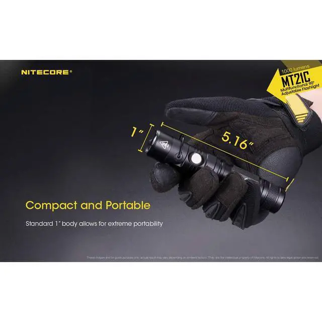 Alt view image 4 of 6 - MT21C 1000 Lumen 90 Degree Tiltable Head Multifunction LED Flashlight with LumenTac Batteries for Work and Everyday Carry