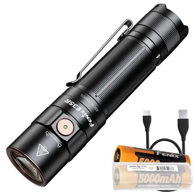 Main image of Dual Battery Bundle E35R EDC Flashlight, 3100 Lumens USB-C Rechargeable High Lumen Performance Flashlight with Extra ARB-L21-5000 and LumenTac Battery Case