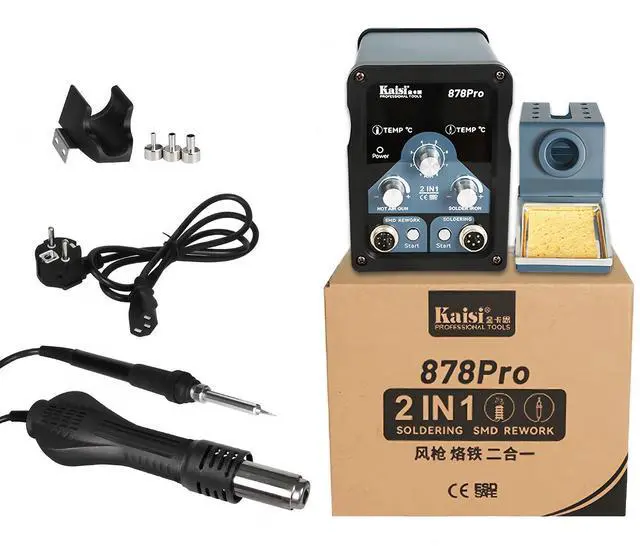 Main image of 878Pro 700W Soldering Station 2 in 1 Hot Air Gun Solder Station Sleep Mode Electronics Soldering Iron Tools SMD BGA Rework