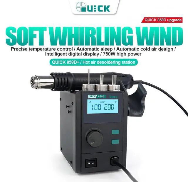 Alt view image 2 of 7 - 858D+ lead-free Hot Air Desoldering Station LCD Digital Display Rework Station Hot Air Gun For Chip PCB SMD Repair Tools