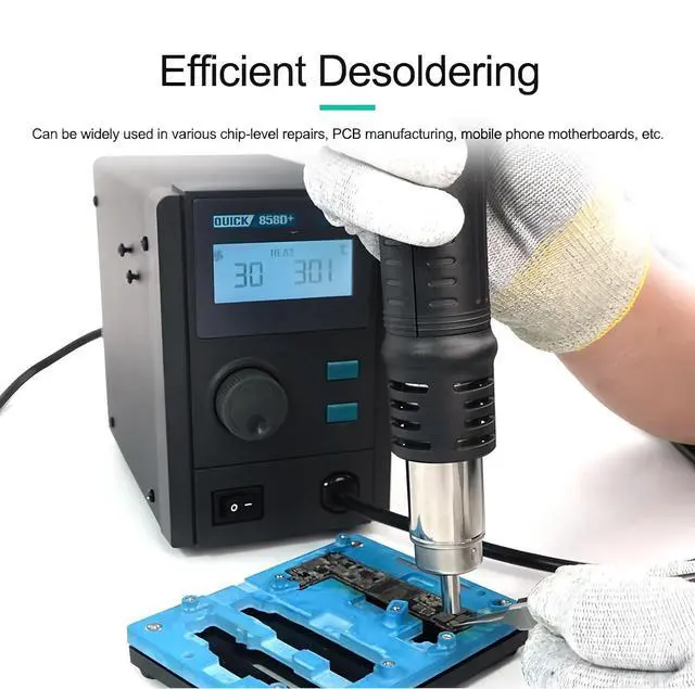 Alt view image 6 of 7 - 858D+ lead-free Hot Air Desoldering Station LCD Digital Display Rework Station Hot Air Gun For Chip PCB SMD Repair Tools