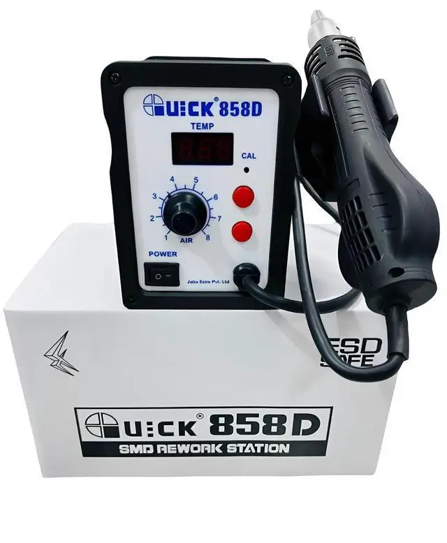 Alt view image 7 of 7 - 858D Hot Air Desoldering Station LCD Digital Display Rework Station Hot Air Gun For Chip PCB SMD Repair Tools