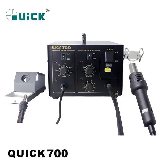 Alt view image 2 of 6 - 700 2 in 1 Desoldering Heat Gun Smd Rework Station Hot Air Gun Soldering Station For Welding Repair