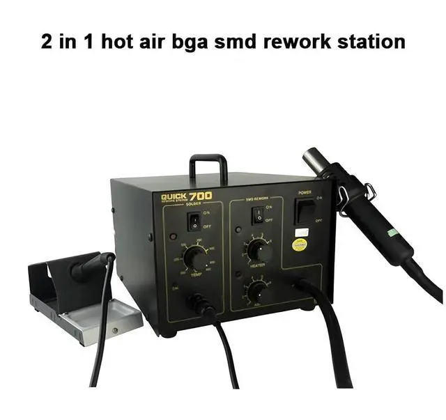 Alt view image 6 of 6 - 700 2 in 1 Desoldering Heat Gun Smd Rework Station Hot Air Gun Soldering Station For Welding Repair