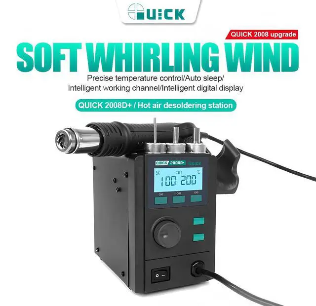 Alt view image 2 of 7 - 2008D+ desoldering rework station intelligent digital display hot air gun 750W lead-free CPU motherboard repair tool