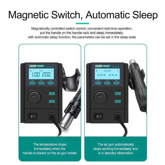 Alt view image 5 of 7 - 2008D+ desoldering rework station intelligent digital display hot air gun 750W lead-free CPU motherboard repair tool