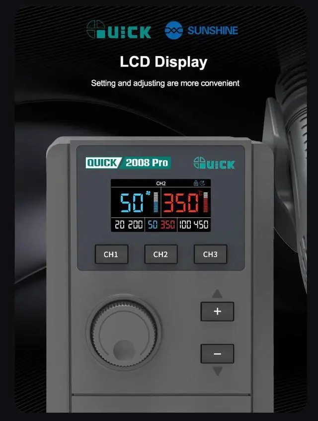 Alt view image 6 of 7 - 2008 PRO Lead-Free Digital Display Hot Air Desoldering Station for Mobile Phone Motherboard CPU Chip Soldering Repair Tool With AI function