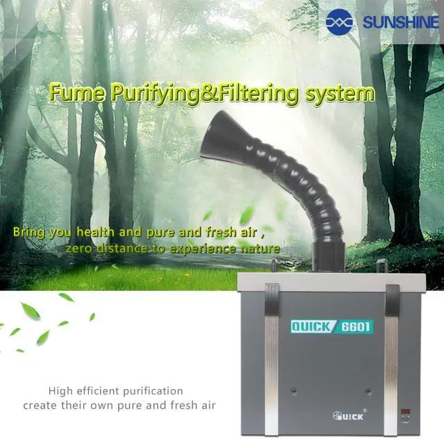Alt view image 2 of 7 - 6601 Purifying Air Fume Smoke Cleaner Knob Adjustment Fume Extractor Soldering 120W Smoke Absorber Air Purifier Machine