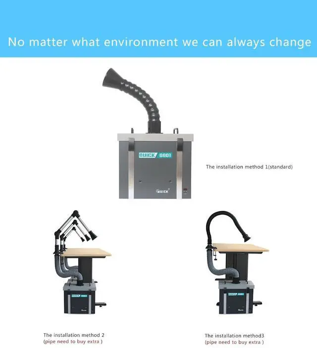 Alt view image 3 of 7 - 6601 Purifying Air Fume Smoke Cleaner Knob Adjustment Fume Extractor Soldering 120W Smoke Absorber Air Purifier Machine