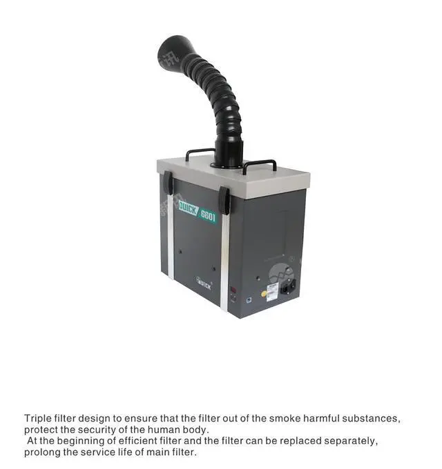 Alt view image 7 of 7 - 6601 Purifying Air Fume Smoke Cleaner Knob Adjustment Fume Extractor Soldering 120W Smoke Absorber Air Purifier Machine