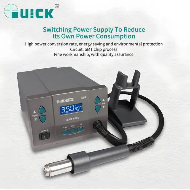Alt view image 5 of 7 - 881D Hot Air Desoldering Station ESD Digital Display Hot Air Gun for Chip PCB SMD Rework Station Disassemble Repair Tool