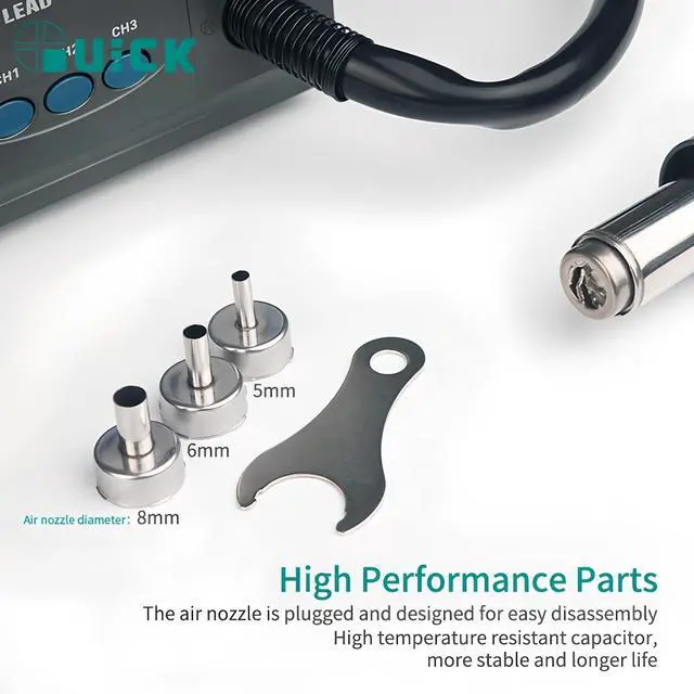 Alt view image 7 of 7 - 881D Hot Air Desoldering Station ESD Digital Display Hot Air Gun for Chip PCB SMD Rework Station Disassemble Repair Tool