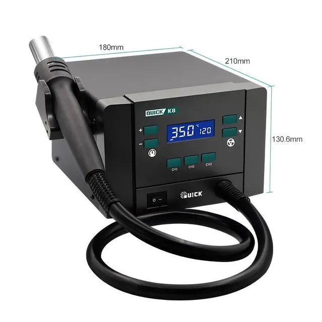 Alt view image 7 of 7 - K8 1000W Lead-free Smart Hot Air Station for Mobile Phone BGA Desoldering Repair Hot Air Gun Rework Soldering Station Tool