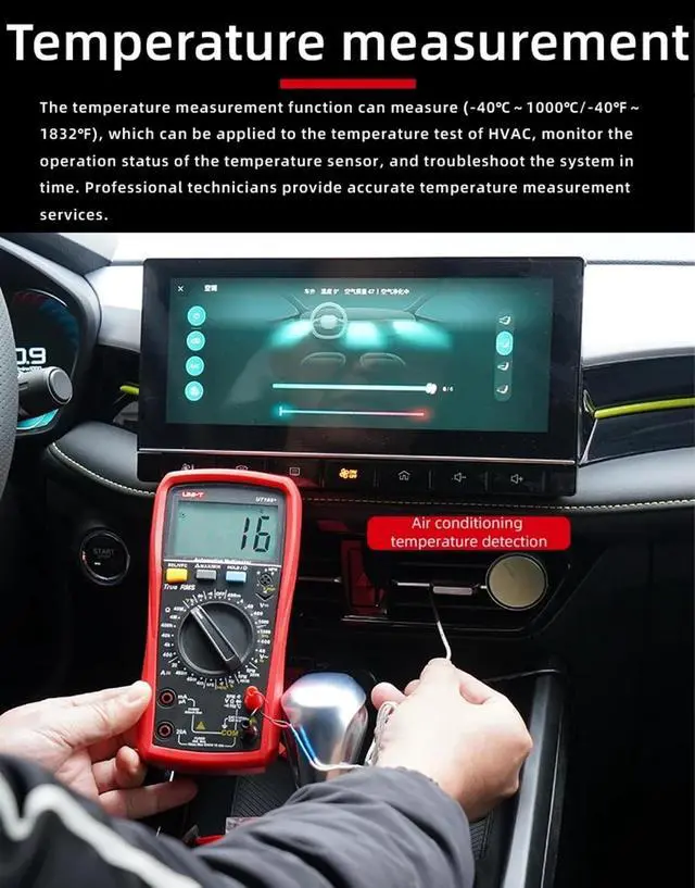 Alt view image 5 of 7 - UT107+ Digital Multimeter, Pocket-Sized Mini Voltage Tester, AC/DC Voltage & Current, Resistance, Continuity, Diode Test, CAT III 600V Safety, with Test Leads & Case for Home DIY, Car Repair