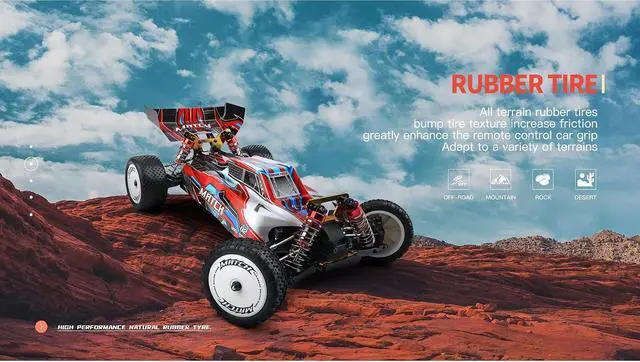 Alt view image 4 of 6 - XKS 104001 RC Car 45km/h High Speed Racing Car 1/10 2.4GHz RC Buggy 4WD Racing Off-Road Drift Car (104001 2 * 2200mAH)