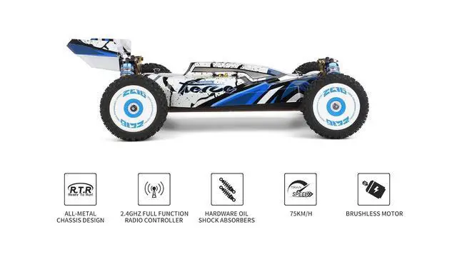 Alt view image 5 of 7 - 144010 124016/124017 V2 Brushless Truck 75KMH 1/12 AWD 4X4 High Speed RC Car Off-Road Buggy 124017V2-2L2200