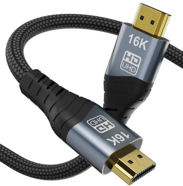 Main image of 16K HDMI 2.2 Cable 2M 8K 10K 6.6FT High Speed 96Gbps 12Bit 16K@60Hz 8K@240Hz 4K@480Hz Braided Gold Plated UHD HDR Support HDCP 3D HDMI Connection Compatible with PS5 Monitor TV